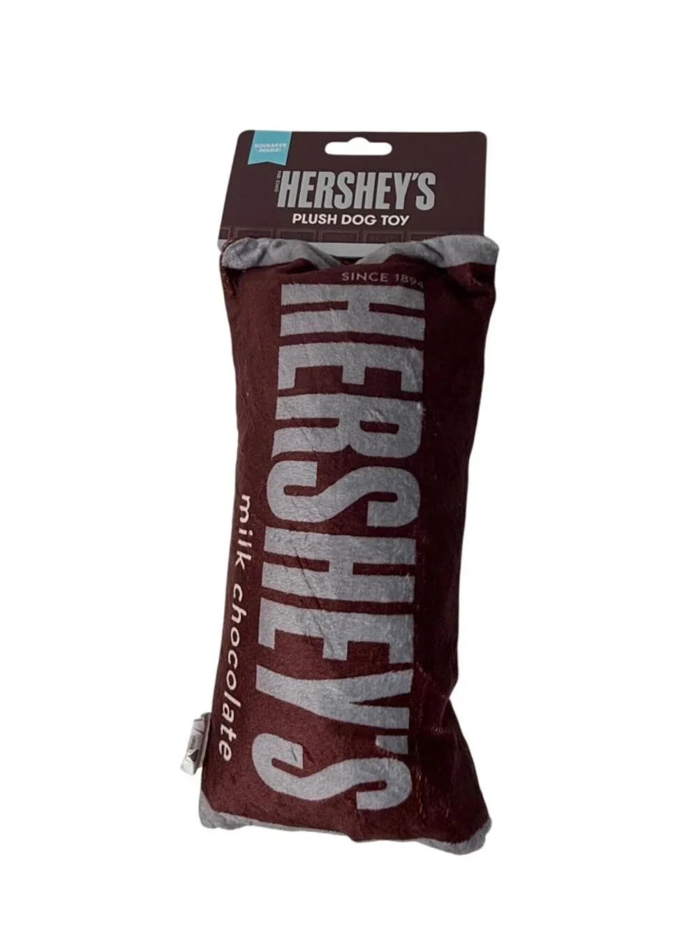 Hersheys Milk Chocolate Bar Plush Dog Toy Squeaky Pet Toy New